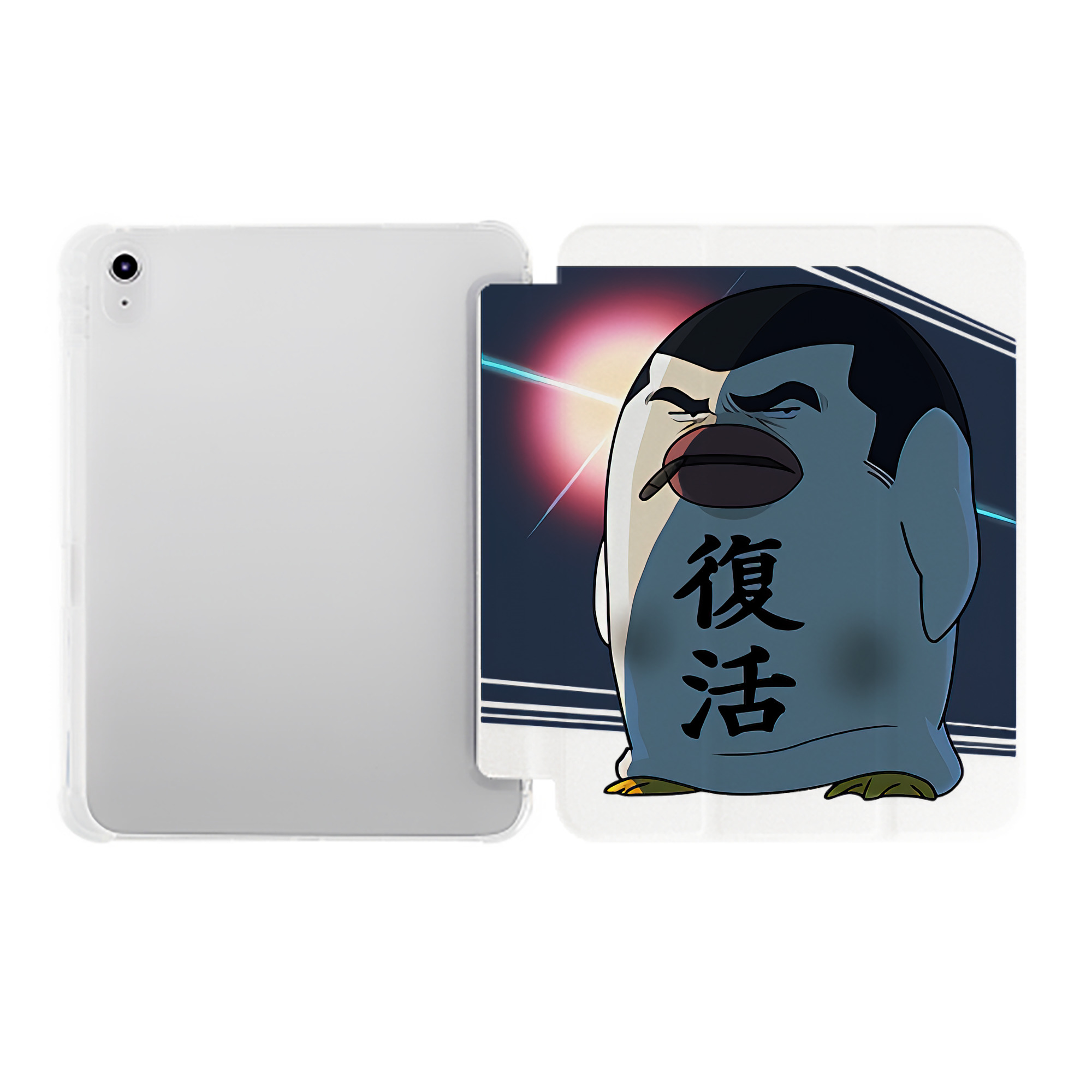 （画像用） ぎんたま 坂田銀時（さかたぎんとき） 神楽 志村新八（しむら しんぱち） GINTAMA Sakata Gintoki Kagura Shimura Shinpachi IPad ケース ペン収納付き 三つ折りスタンド PUレザー×シリコン 対応機種9.5/10.5/10.9インチ